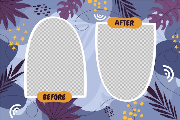 Free vector creative before and after background template