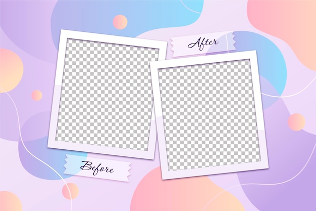 Free vector creative before and after background template