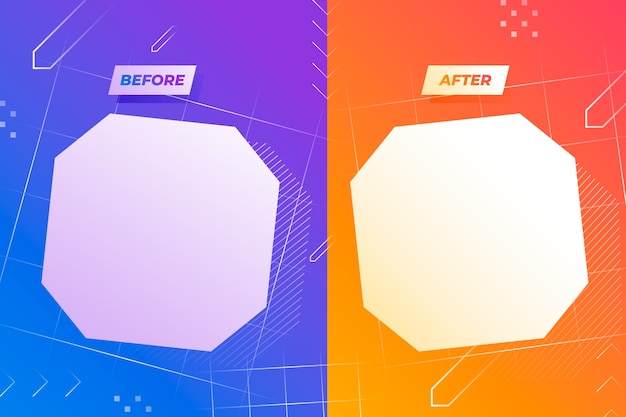 Free vector creative before and after background template