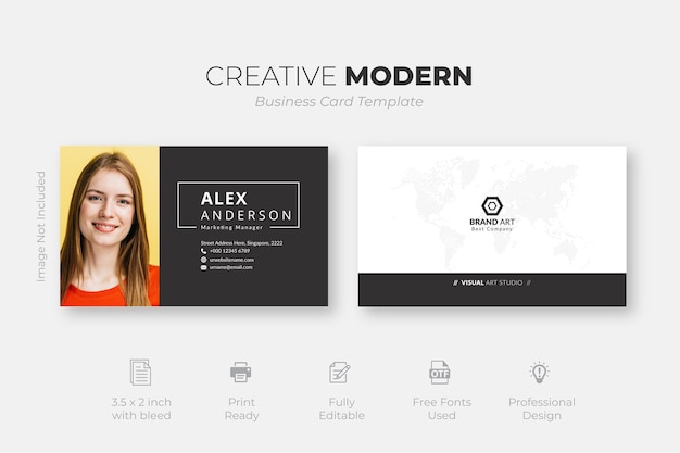 Free vector creative black and white business card template