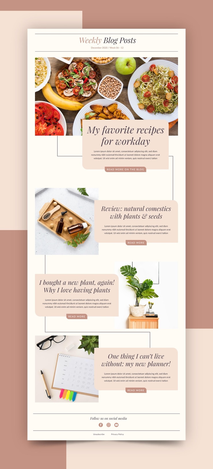 Free Vector creative blogger email template