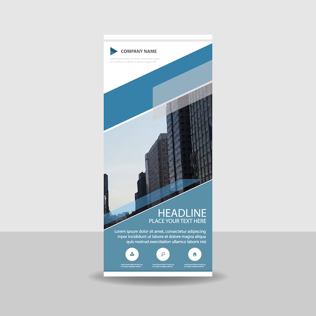 Free vector creative blue commercial roll up banner