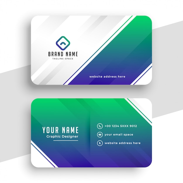 Free vector creative blue company business card template design