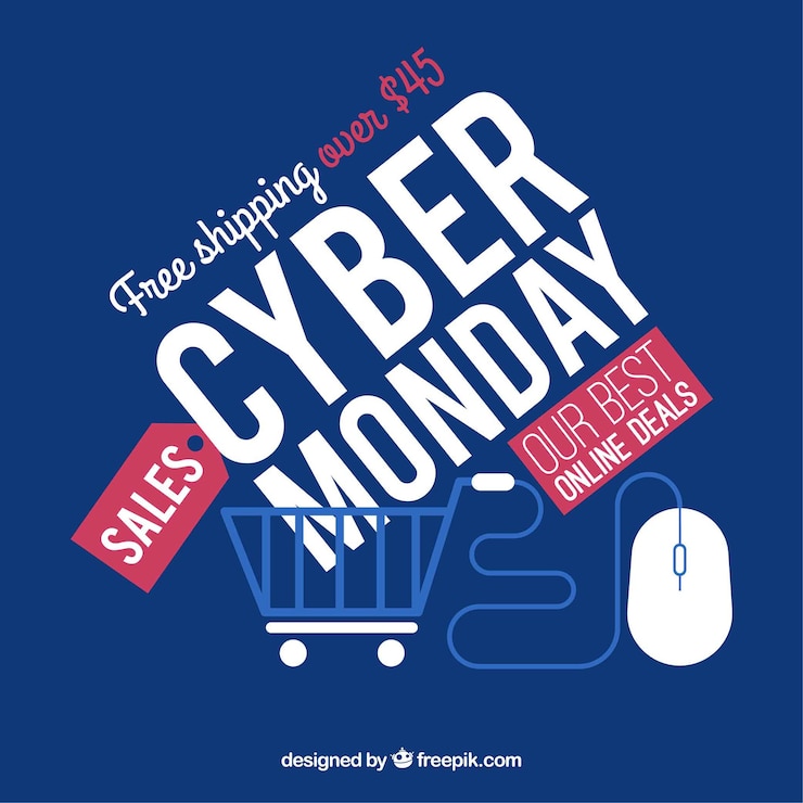 Free Vector creative blue cyber monday concept