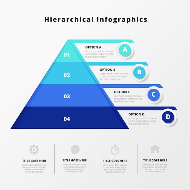 Creative blue hierarchical infographic