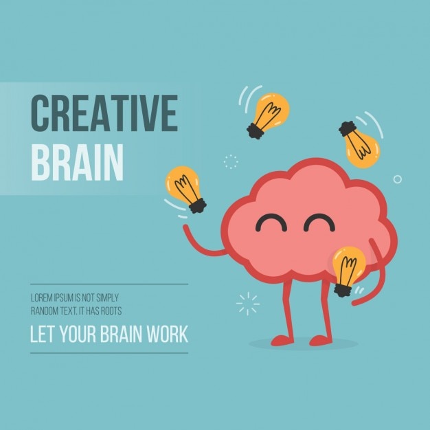 Free vector creative brain poster