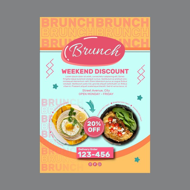 Creative brunch poster template