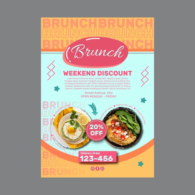 creative brunch poster template