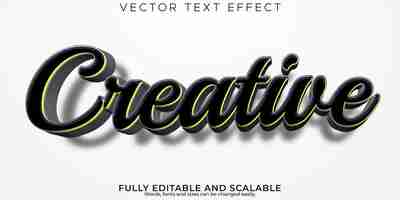 Vettore gratuito creativo effetto testo pennello stile carattere tipografia lettering moderno modificabile