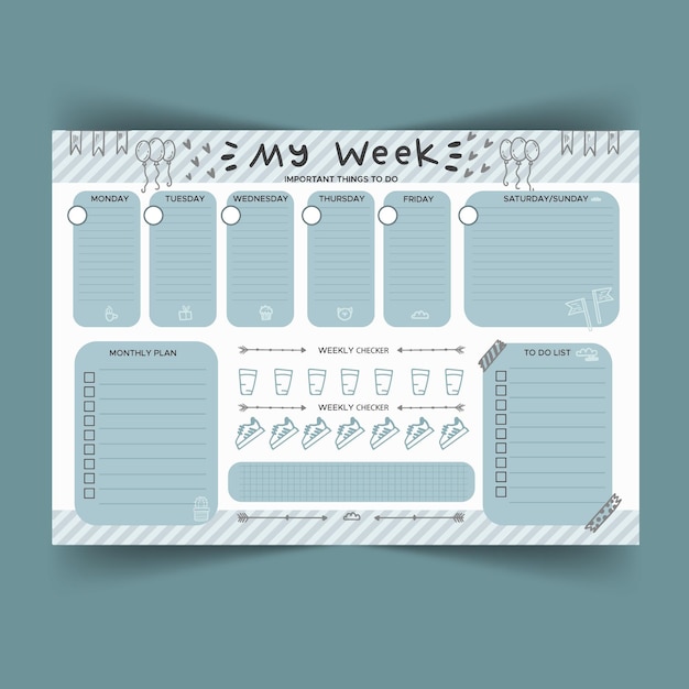 Vettore gratuito modello di planner bullet journal creativo