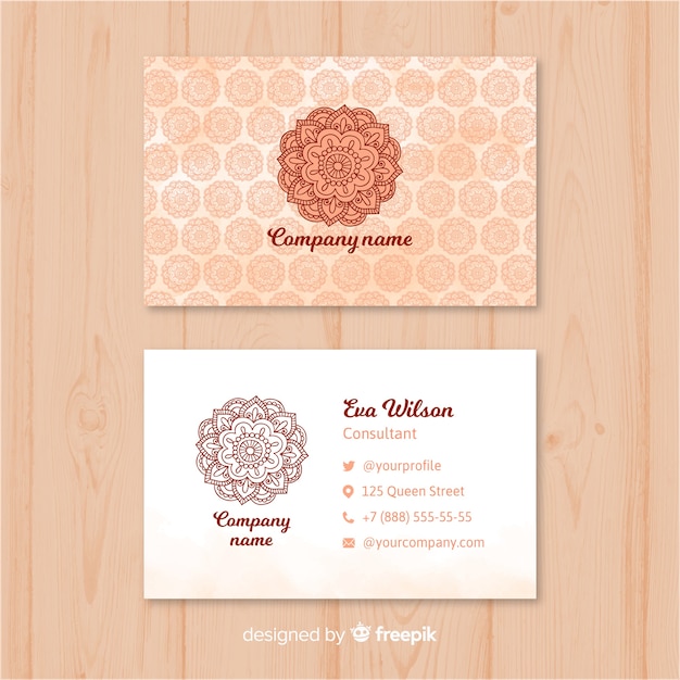 Creative business card in mandala style