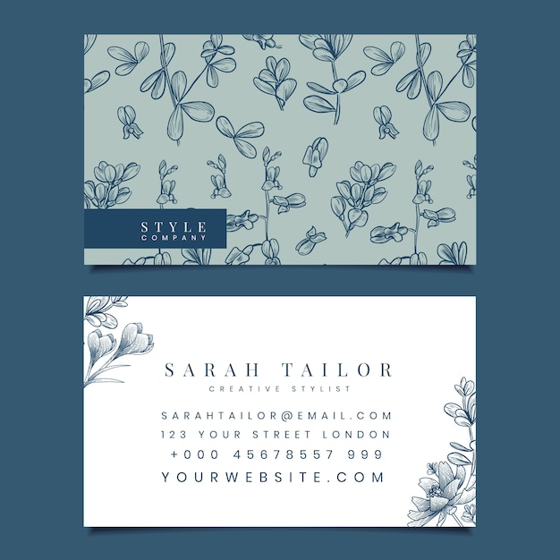 Free vector creative business card for stylist