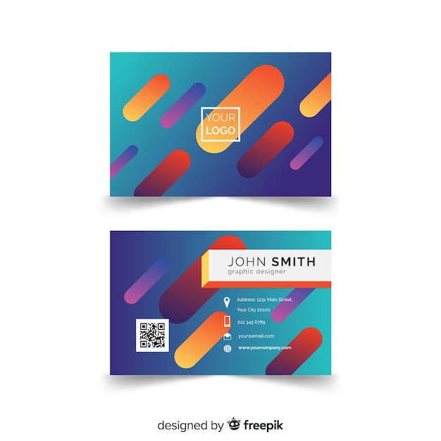 Free vector creative business card template in abstract style