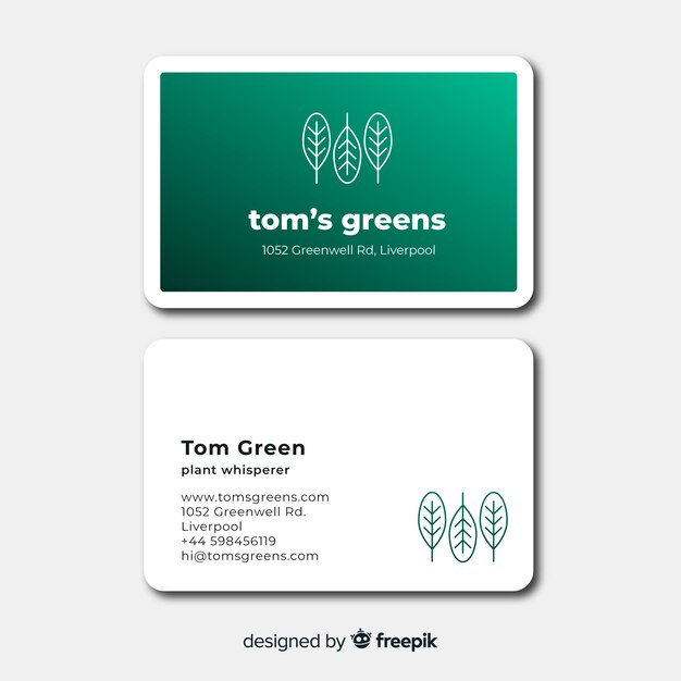 Creative business card template in flat design