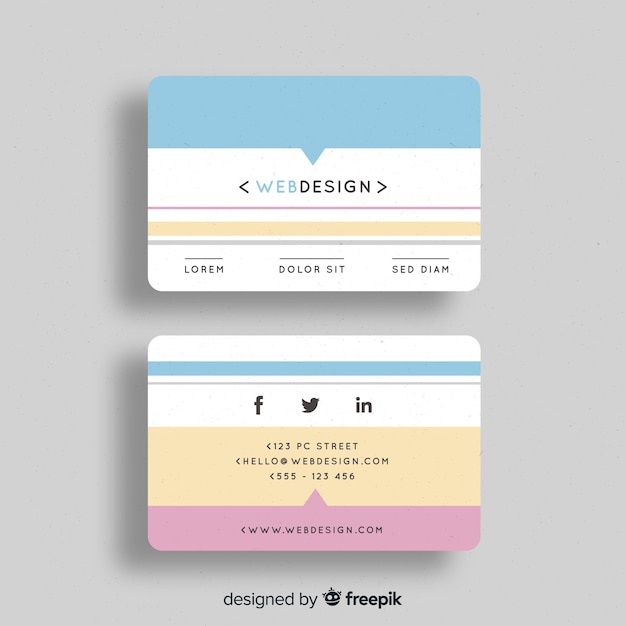 無料ベクター フラットデザインのクリエイティブな名刺テンプレート