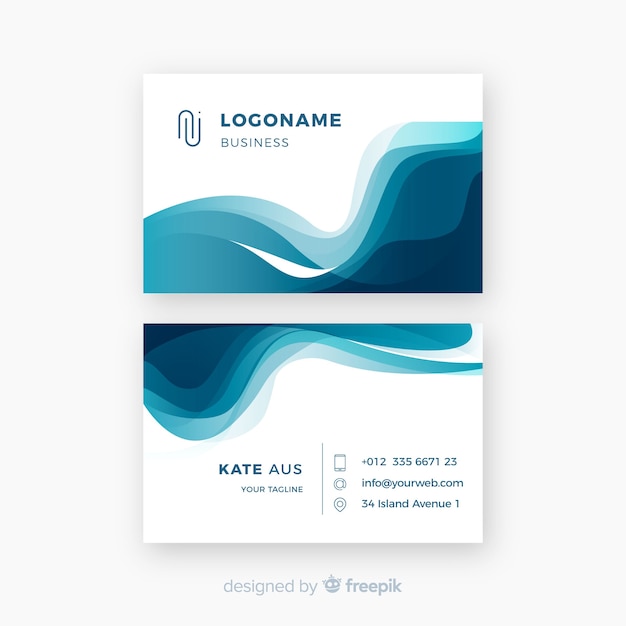 Creative business card template with abstract shapes