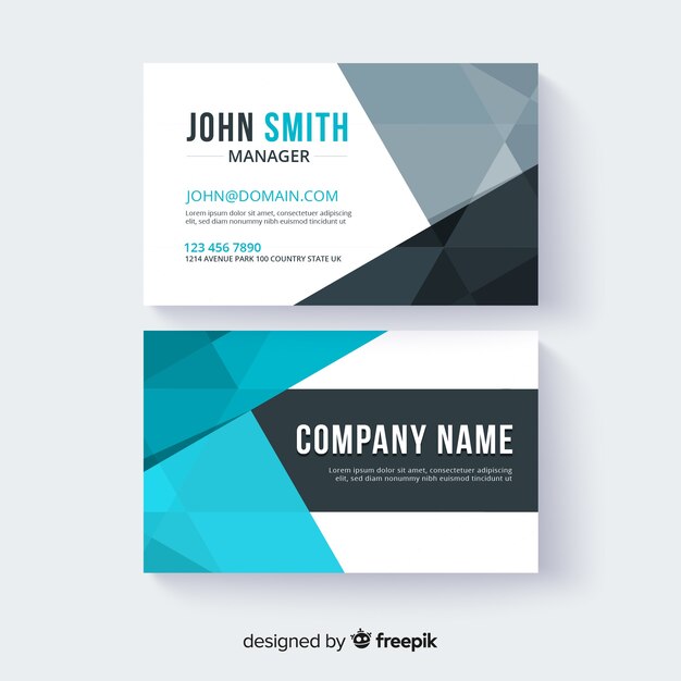Creative business card template with geometric shapes