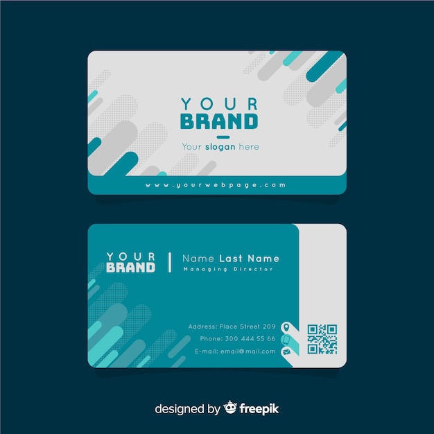 Creative business card template with geometric shapes