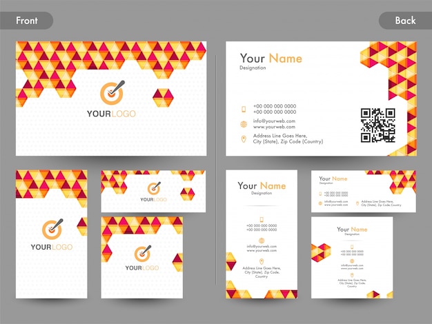 Free vector creative business card, visiting card or name card set with front and back page view.