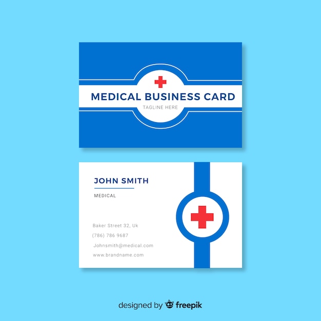 Free vector creative business card with medical concept
