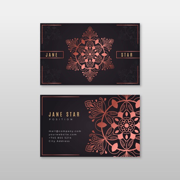 Creative business card with pink mandala