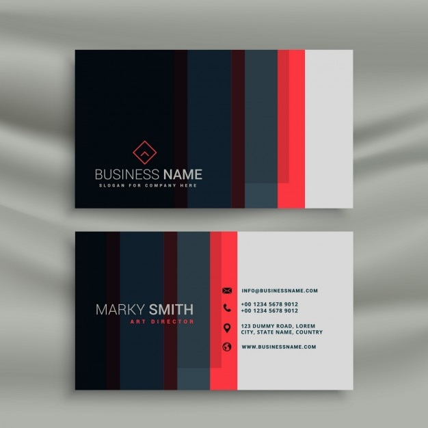 Free vector creative business card with stripes