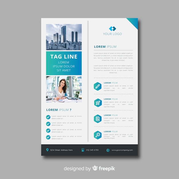 Free vector creative business flyer template