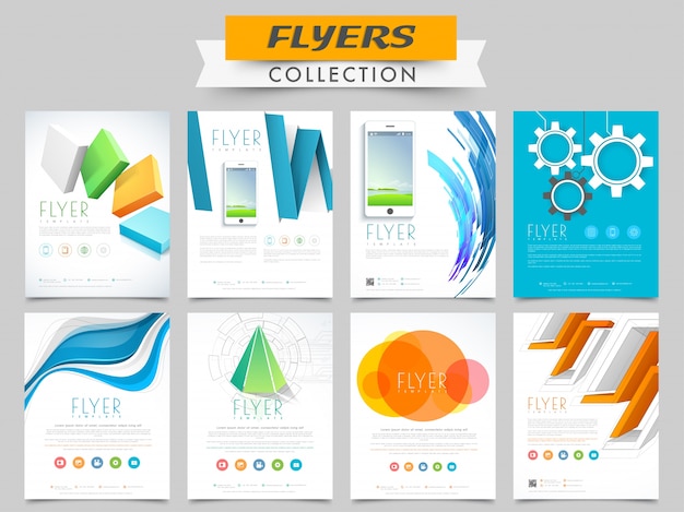 クリエイティブビジネスチラシまたは抽象要素を含むテンプレートコレクション