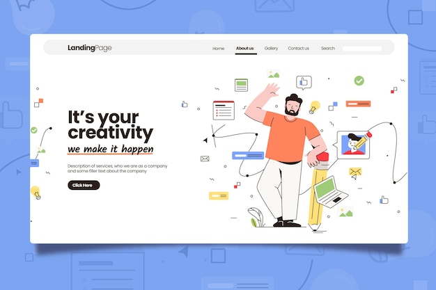 Creative Business Landing Page – Vector Templates (Free Download)