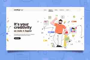 無料ベクター クリエイティブビジネスのランディングページ