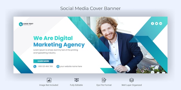 Creative business social media facebook cover banner template