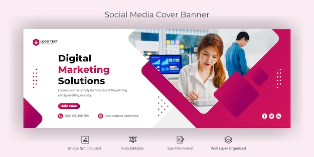 Creative business social media facebook cover banner template
