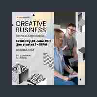 Free vector creative business squared flyer