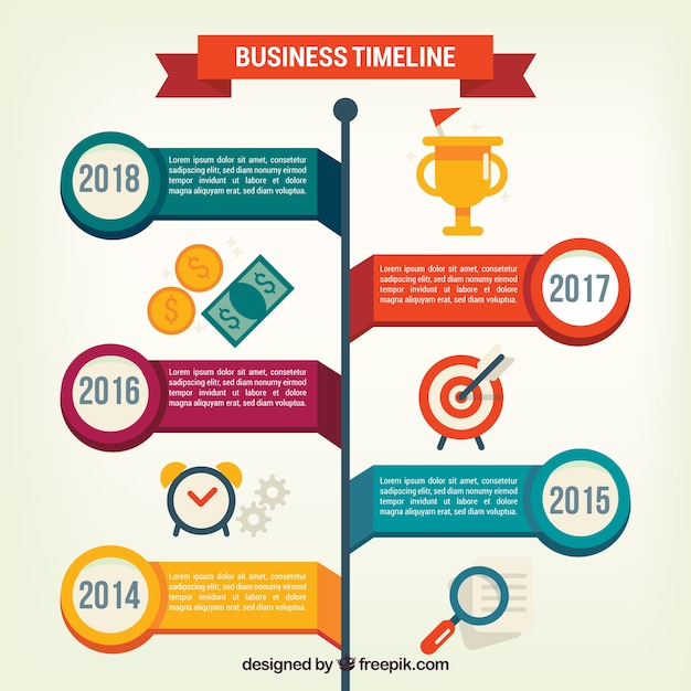 Free vector creative business timeline concept