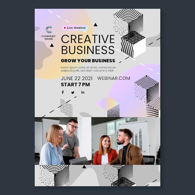 Бесплатное векторное изображение Креативный бизнес вертикальный флаер шаблон