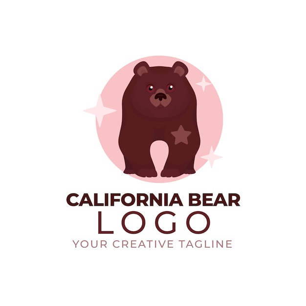Бесплатное векторное изображение Креативный логотип калифорнийского медведя