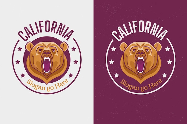 無料ベクター クリエイティブなカリフォルニアのクマのロゴ