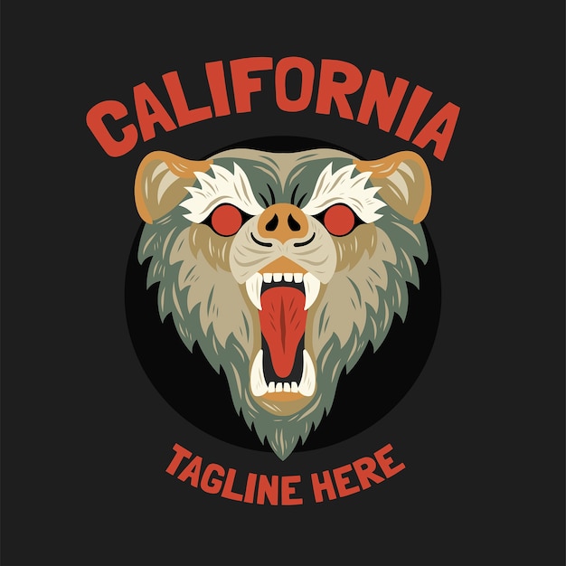 Vettore gratuito logo creativo dell'orso della california