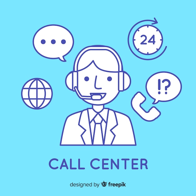 Free vector creative call center in lineal design