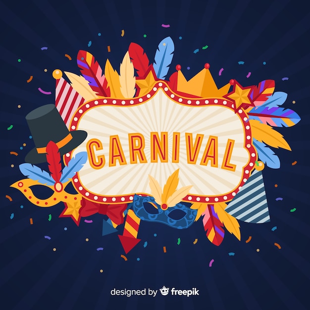 Free vector creative carnival background in flat style