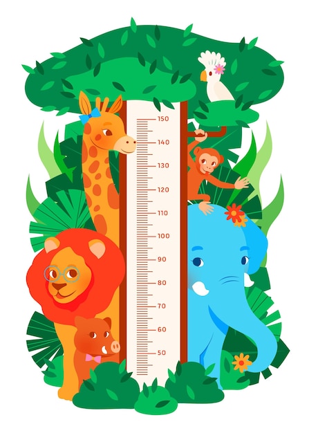 Free vector creative cartoon height meter