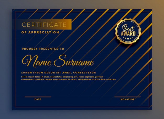 Free vector creative certificate of appreciation template design vector illustration