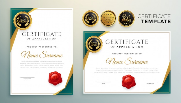 Free vector creative certificate of appreciation template modern design