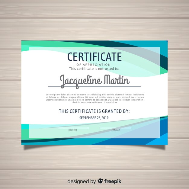 Creative certificate template in abstract style