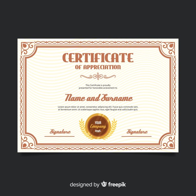 Creative certificate template design