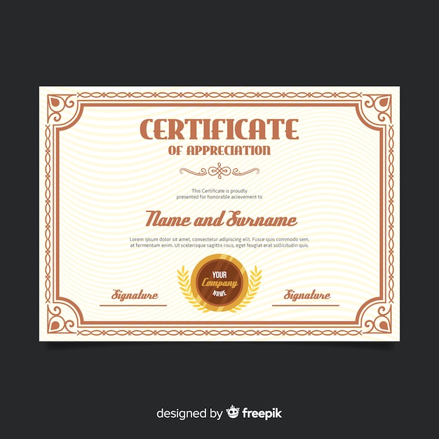 Creative certificate template design