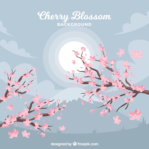 Free vector creative cherry blossom background