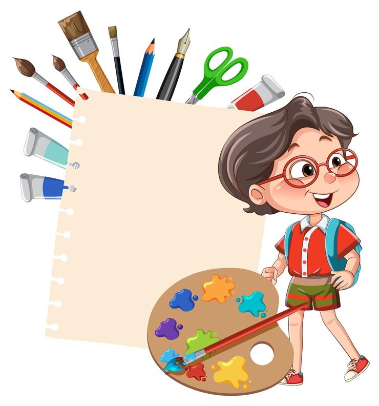 मुफ़्त वेक्टर creative child with art supplies