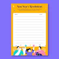 Free vector creative children new year's resolution worksheet