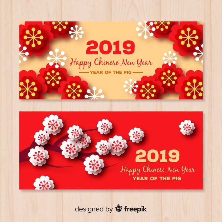Free Vector creative chinese new year banners
